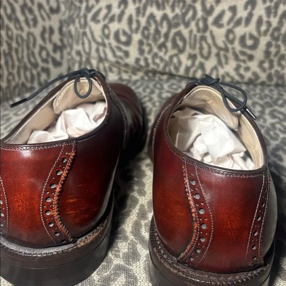 Johnston & Murphy Heritage Oxblood brown leather oxfords made in USA men’s 11.5